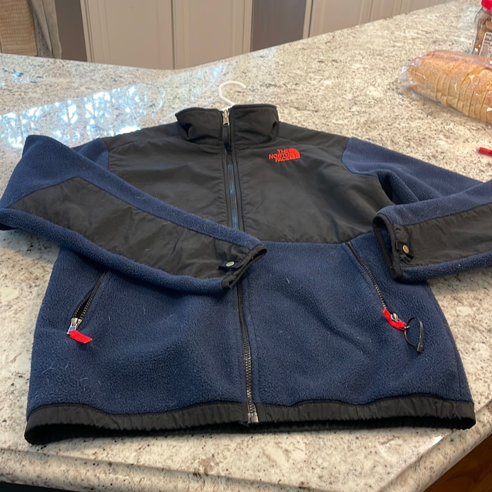 Boys xl(18-20) North Face blue with black and red.  lightly used good condition